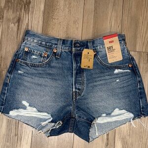 Levi's Distressed Blue Jean Shorts